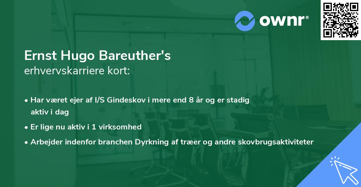 Ernst Hugo Bareuther's erhvervskarriere kort