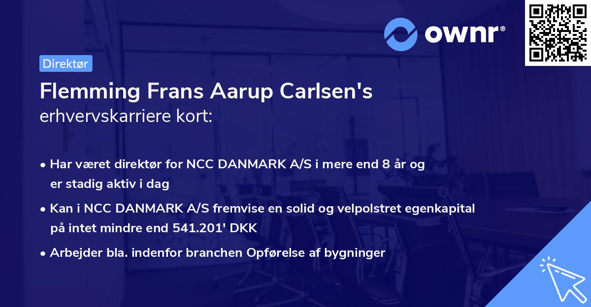 Flemming Frans Aarup Carlsen's erhvervskarriere kort