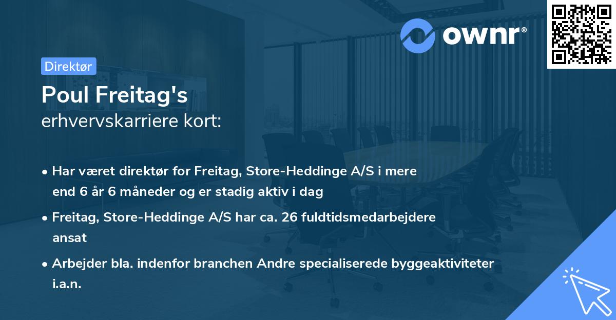 Poul Freitag's erhvervskarriere kort