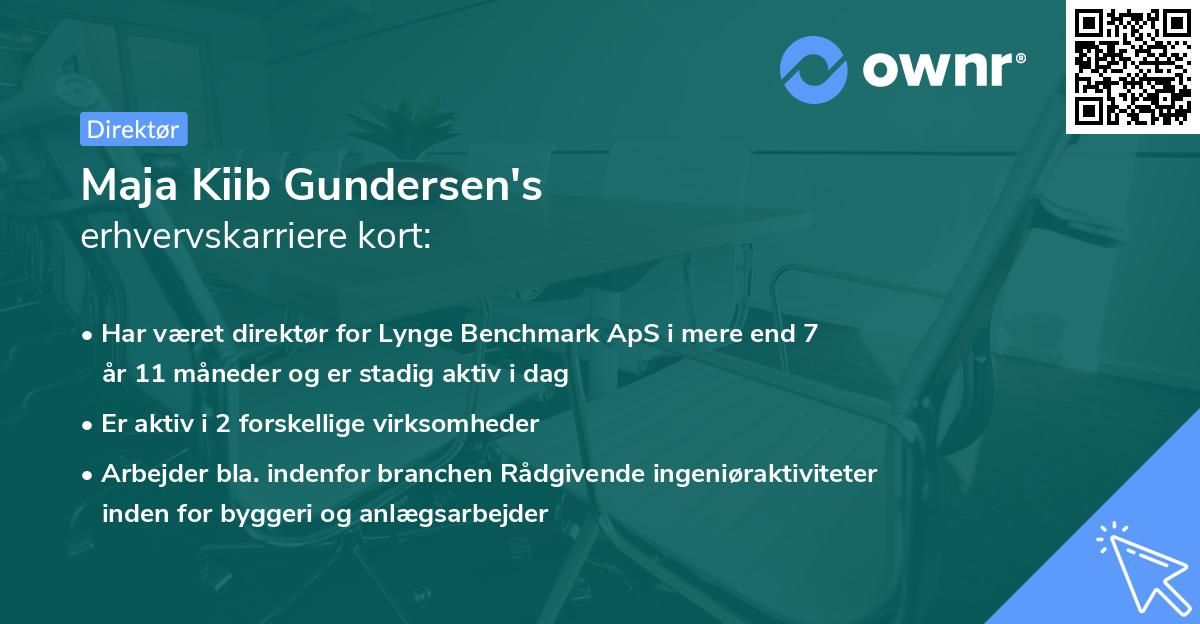 Maja Kiib Gundersen's erhvervskarriere kort