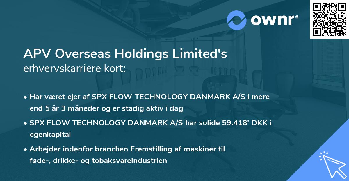 APV Overseas Holdings Limited's erhvervskarriere kort