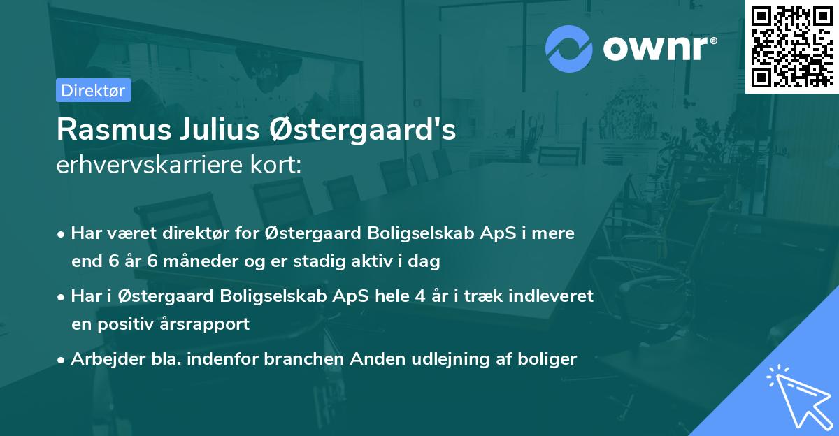 Rasmus Julius Østergaard's erhvervskarriere kort