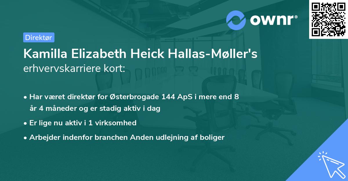 Kamilla Elizabeth Heick Hallas-Møller's erhvervskarriere kort