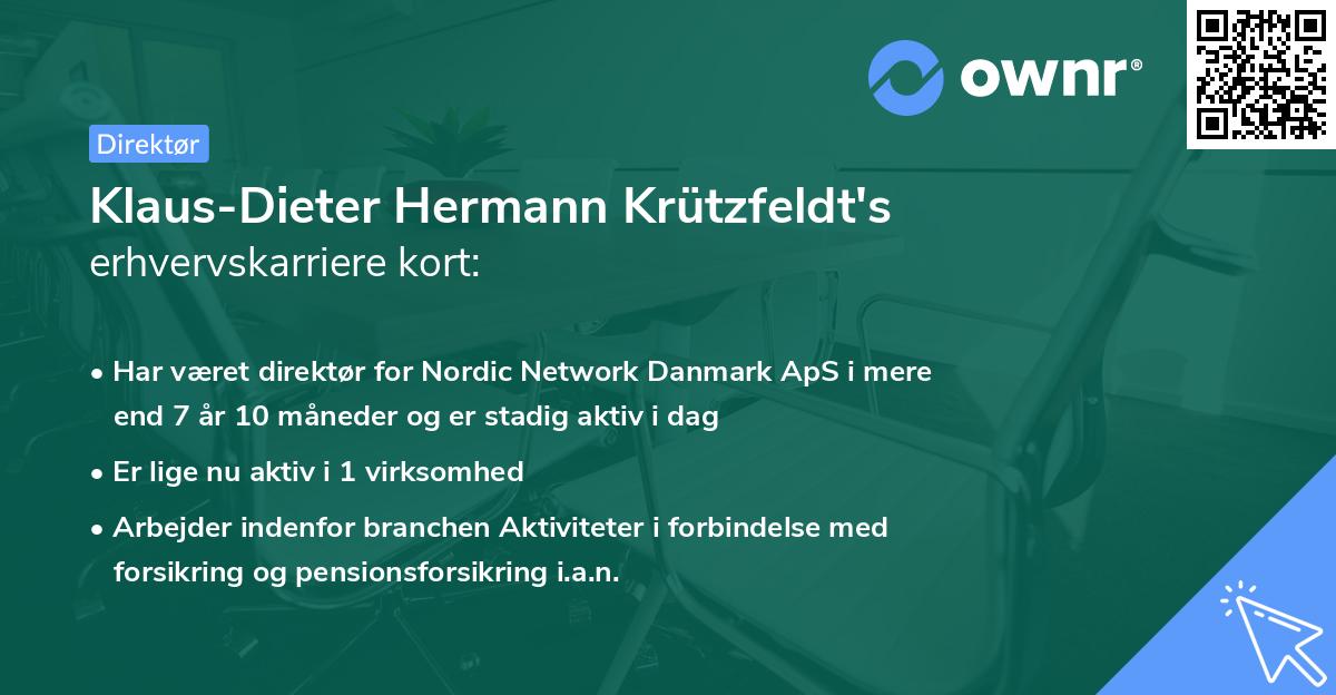 Klaus-Dieter Hermann Krützfeldt's erhvervskarriere kort