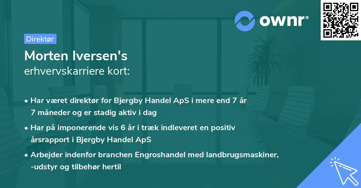 Morten Iversen's erhvervskarriere kort