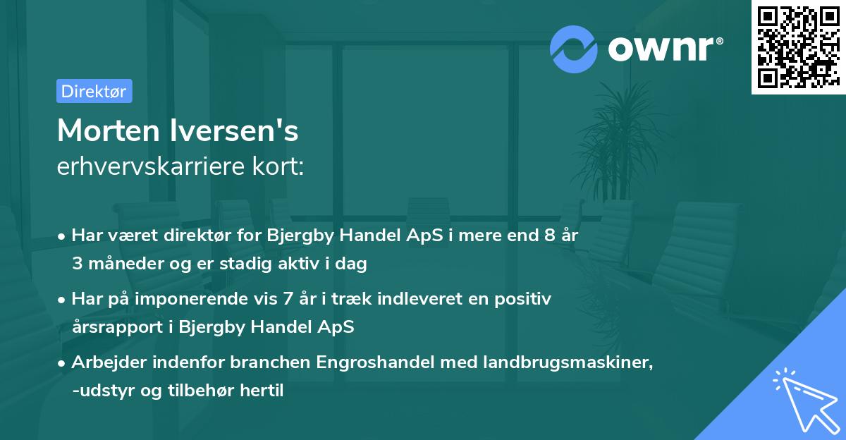 Morten Iversen's erhvervskarriere kort