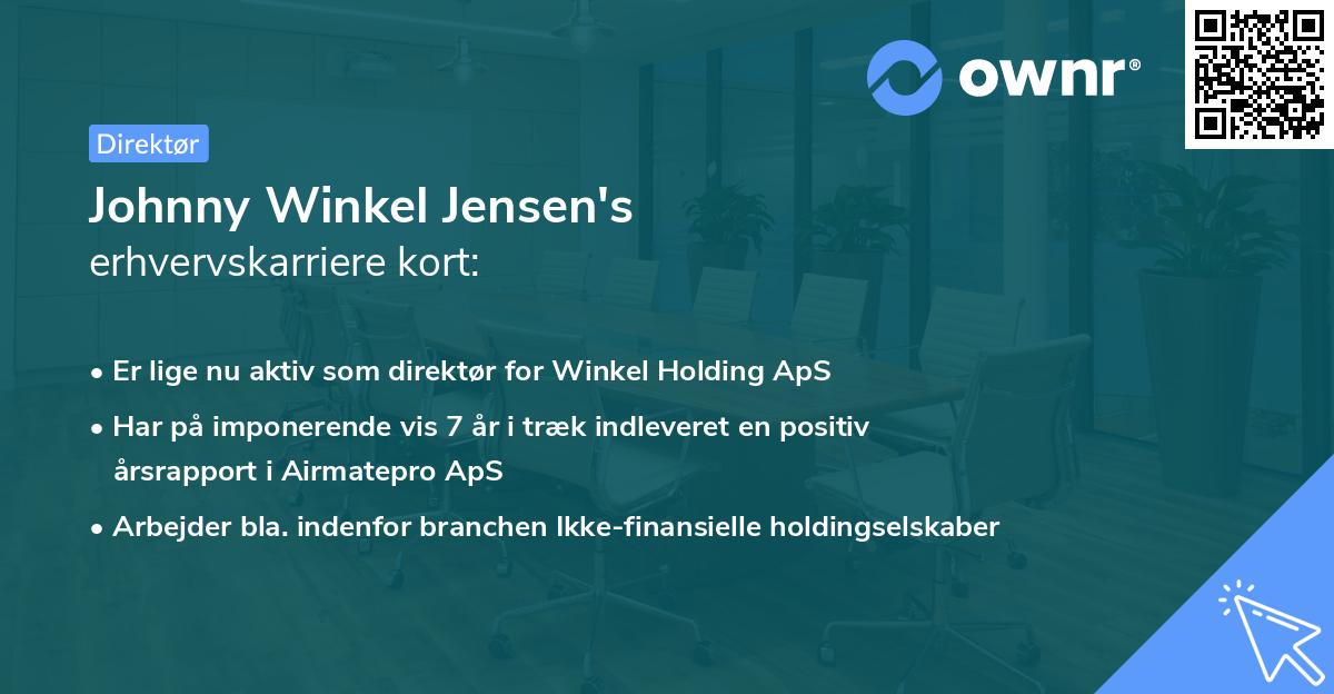 Johnny Winkel Jensen's erhvervskarriere kort