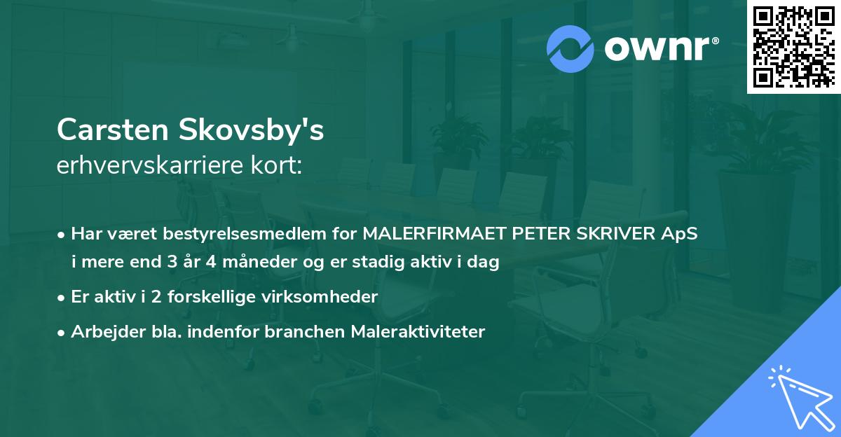 Carsten Skovsby's erhvervskarriere kort