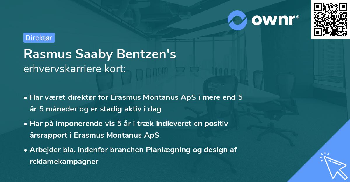 Rasmus Saaby Bentzen's erhvervskarriere kort