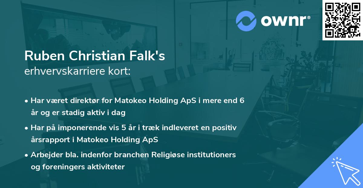 Ruben Christian Falk's erhvervskarriere kort