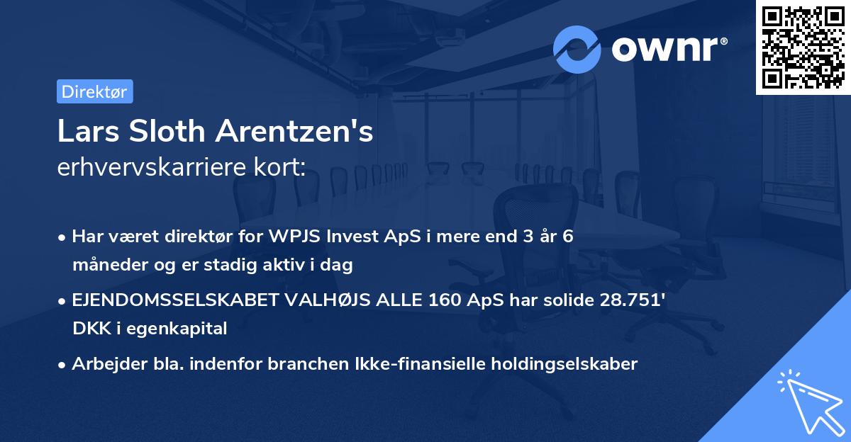 Lars Sloth Arentzen's erhvervskarriere kort