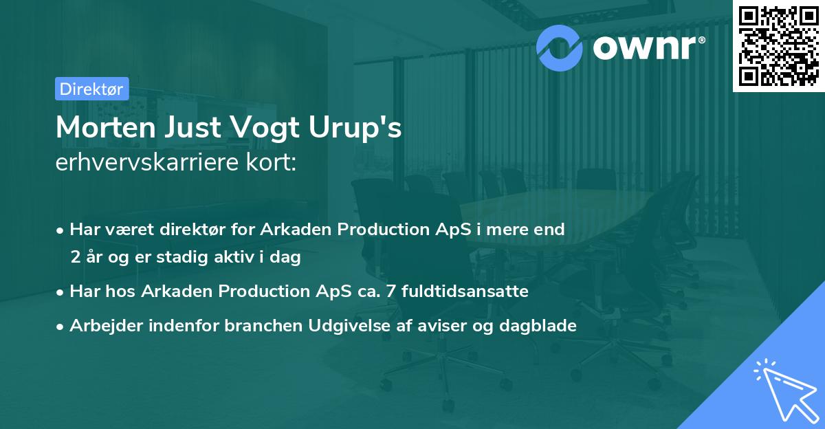 Morten Just Vogt Urup's erhvervskarriere kort