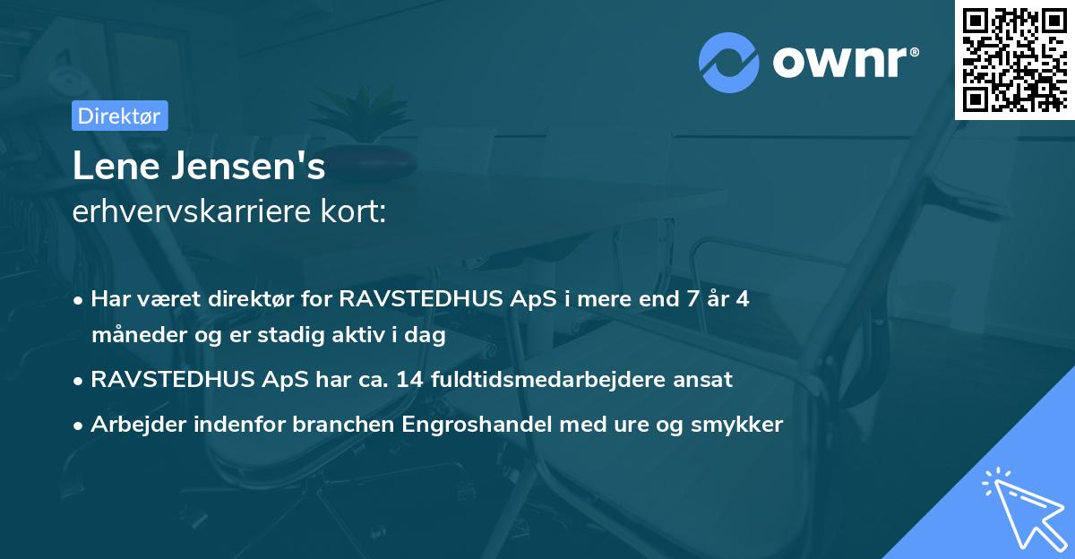 Lene Jensen's erhvervskarriere kort