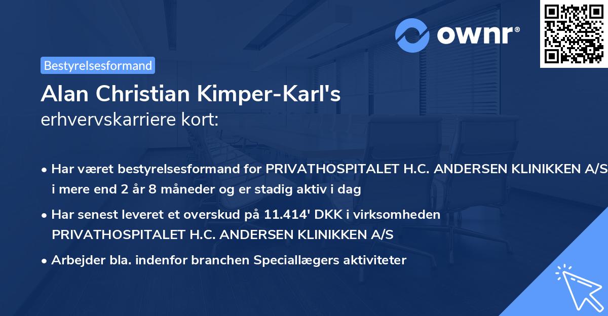 Alan Christian Kimper-Karl's erhvervskarriere kort