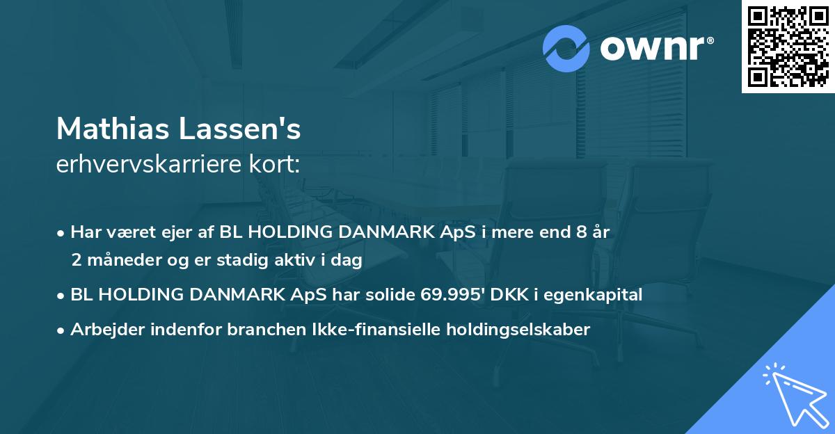 Mathias Lassen's erhvervskarriere kort