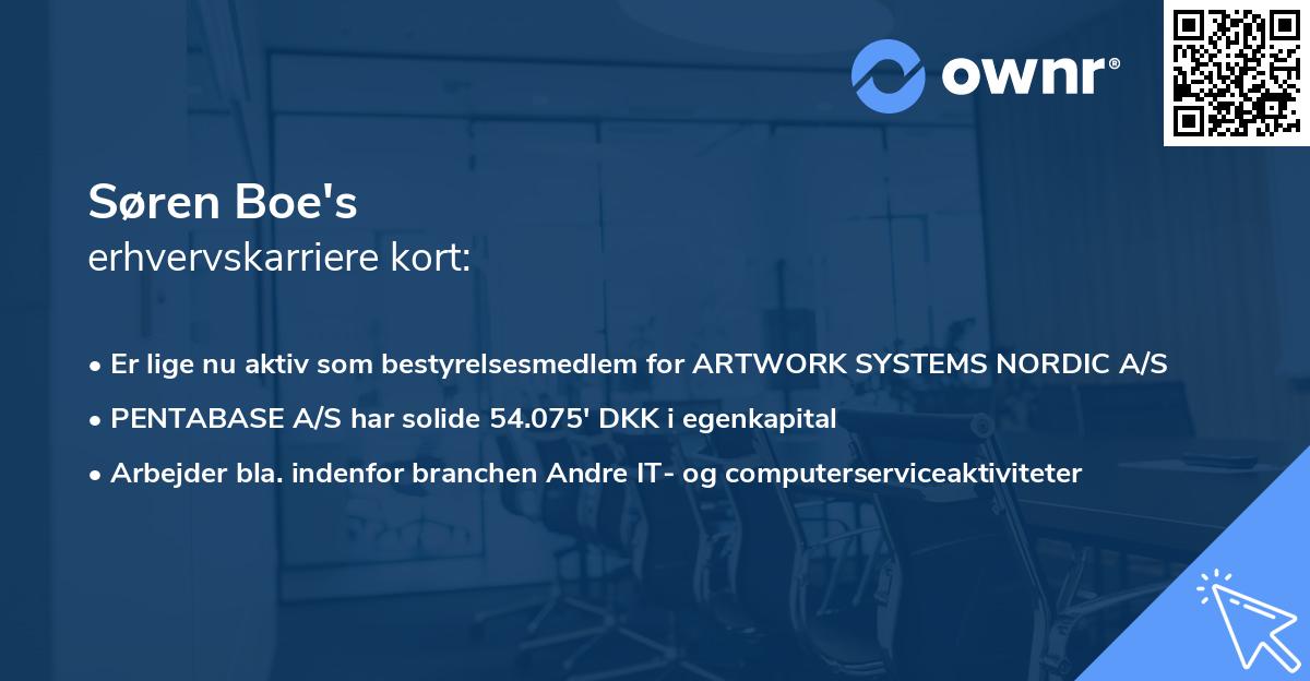 Søren Boe's erhvervskarriere kort