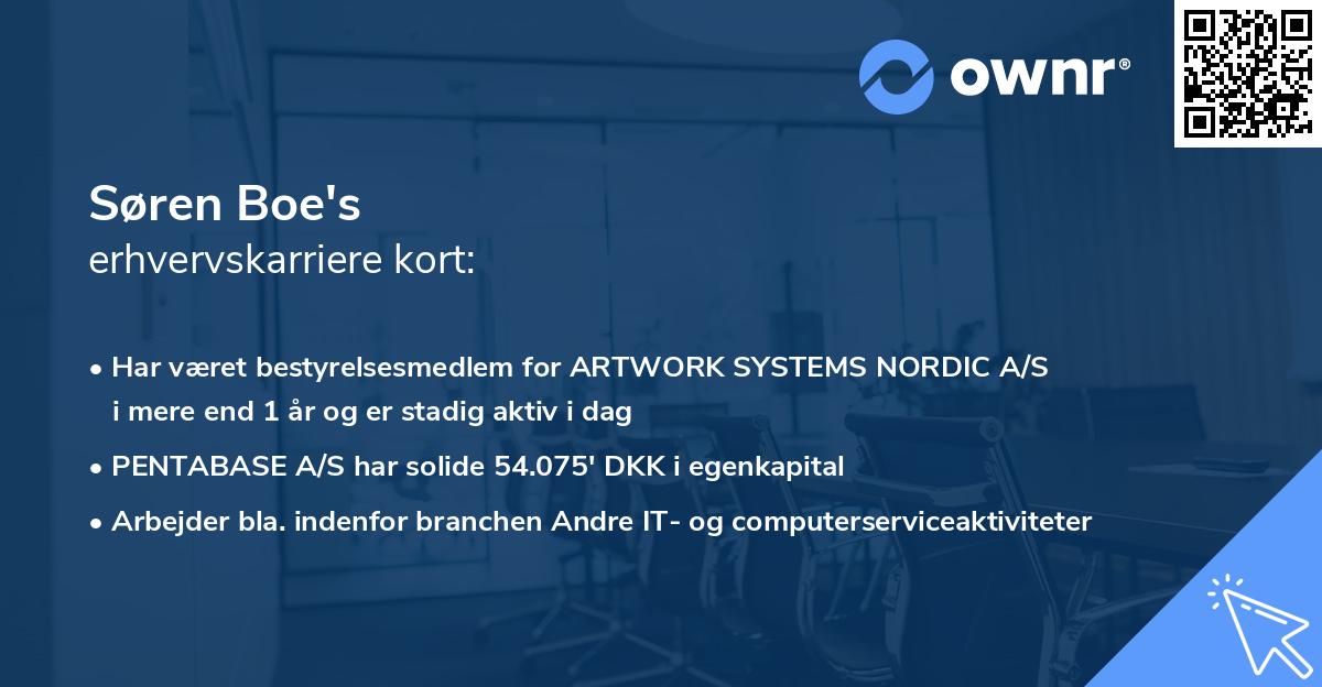 Søren Boe's erhvervskarriere kort