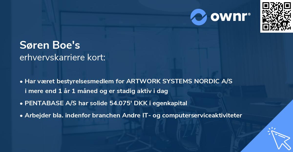 Søren Boe's erhvervskarriere kort