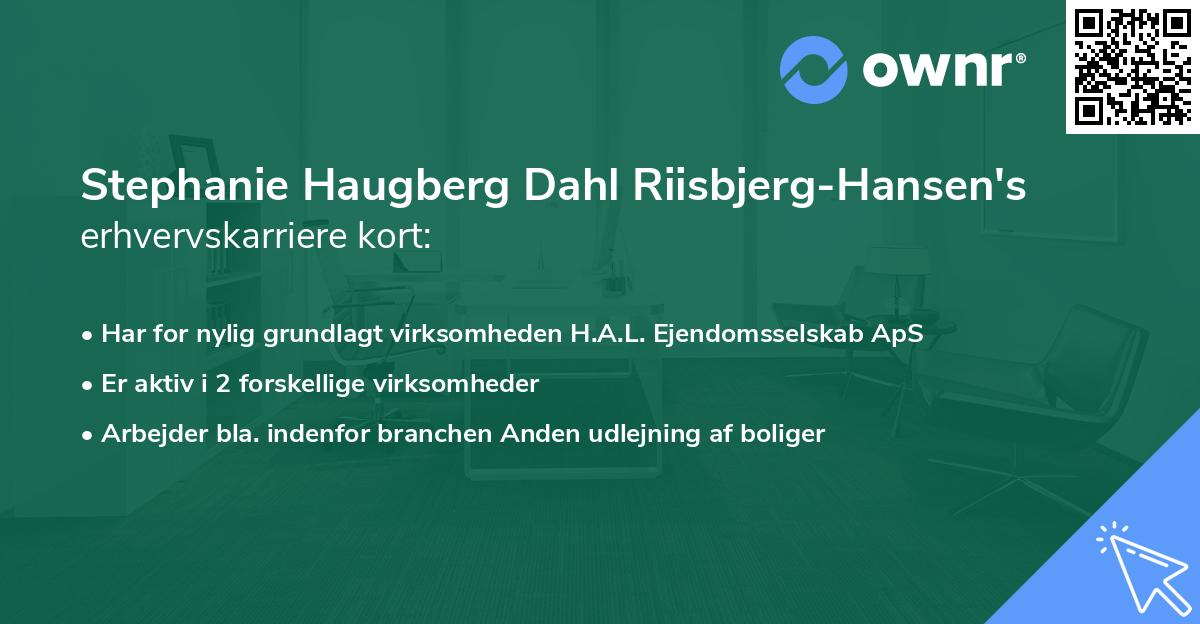 Stephanie Haugberg Dahl Riisbjerg-Hansen's erhvervskarriere kort