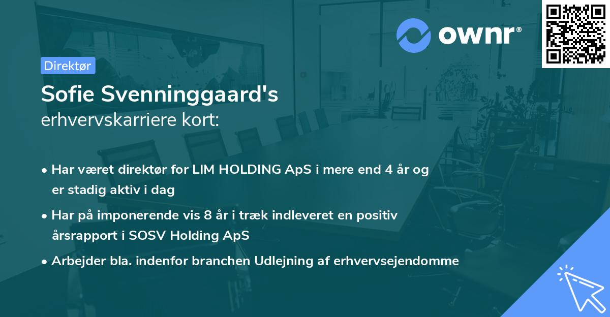 Sofie Svenninggaard's erhvervskarriere kort