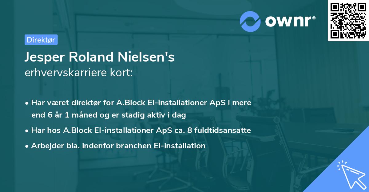 Jesper Roland Nielsen's erhvervskarriere kort