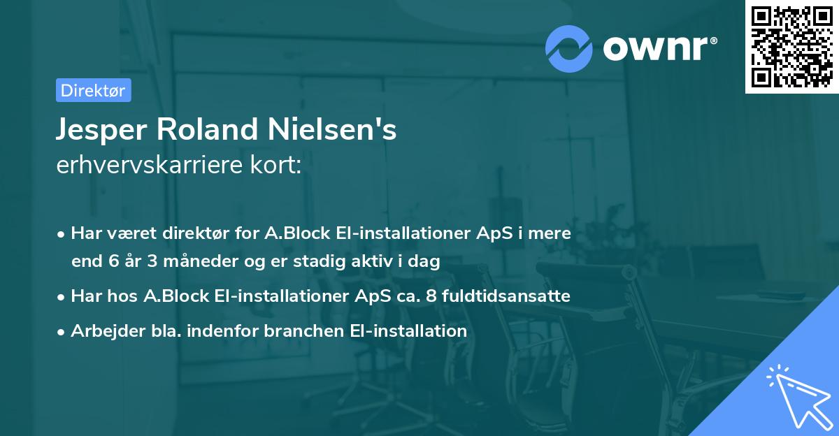 Jesper Roland Nielsen's erhvervskarriere kort