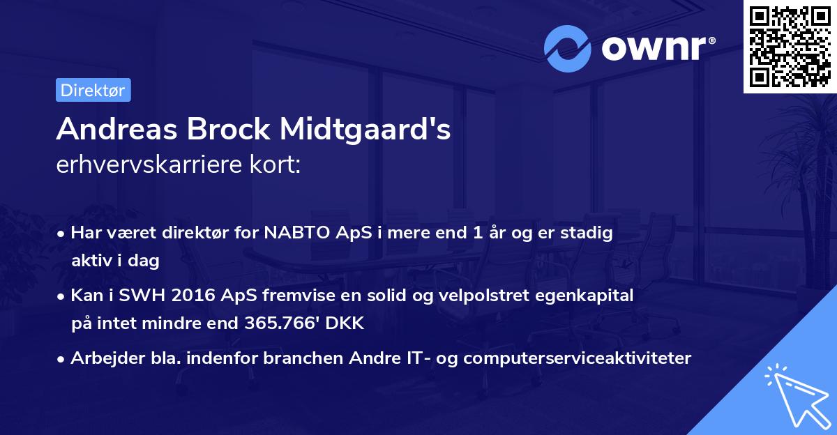 Andreas Brock Midtgaard's erhvervskarriere kort