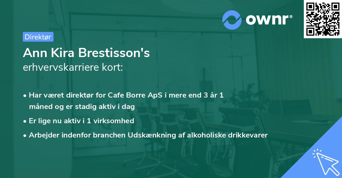 Ann Kira Brestisson's erhvervskarriere kort