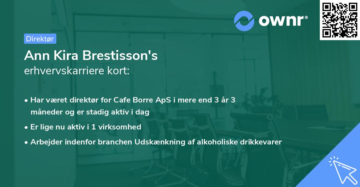 Ann Kira Brestisson's erhvervskarriere kort