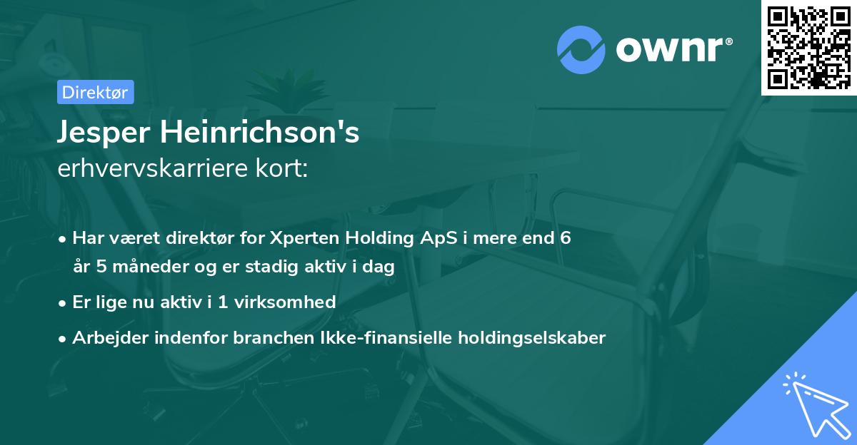 Jesper Heinrichson's erhvervskarriere kort