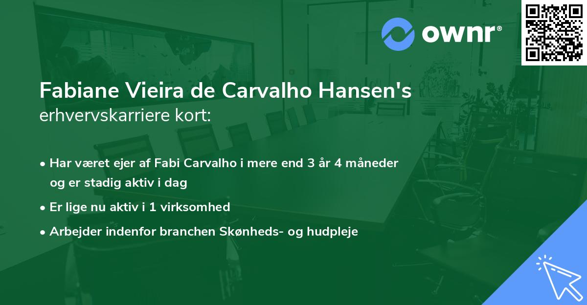 Fabiane Vieira de Carvalho Hansen's erhvervskarriere kort