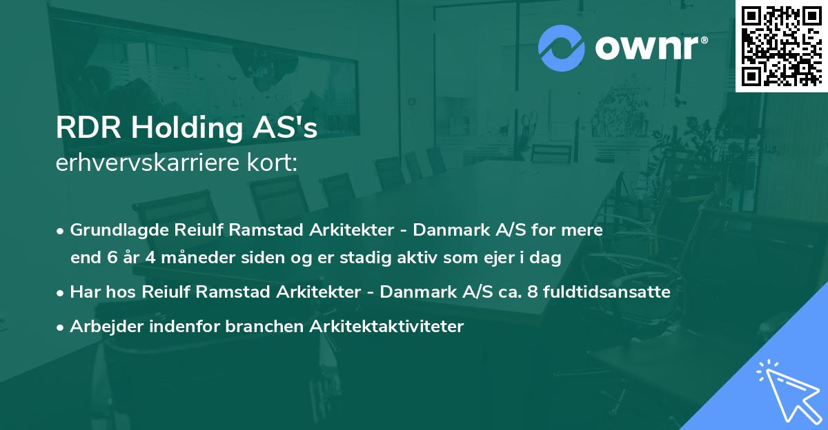 RDR Holding AS's erhvervskarriere kort