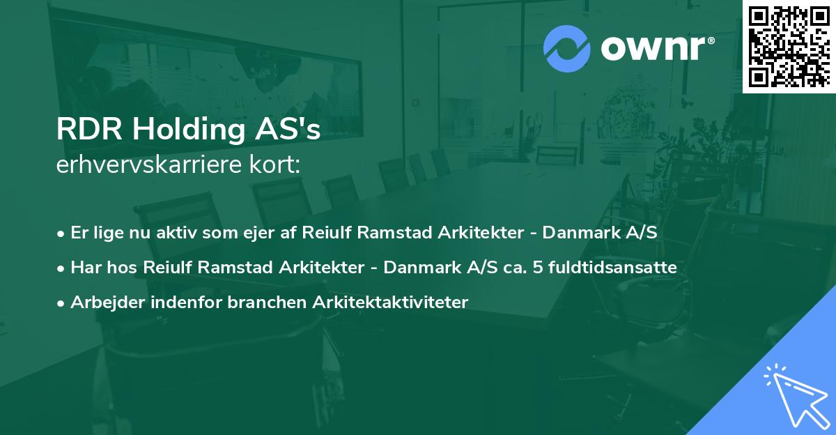 RDR Holding AS's erhvervskarriere kort