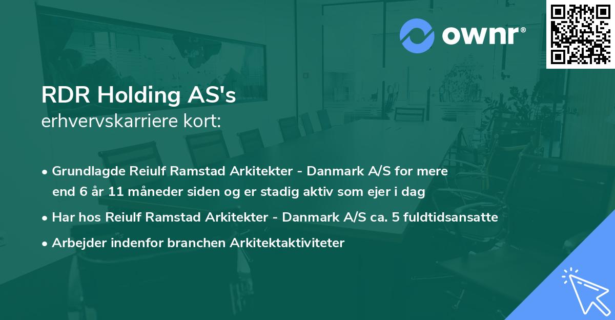 RDR Holding AS's erhvervskarriere kort