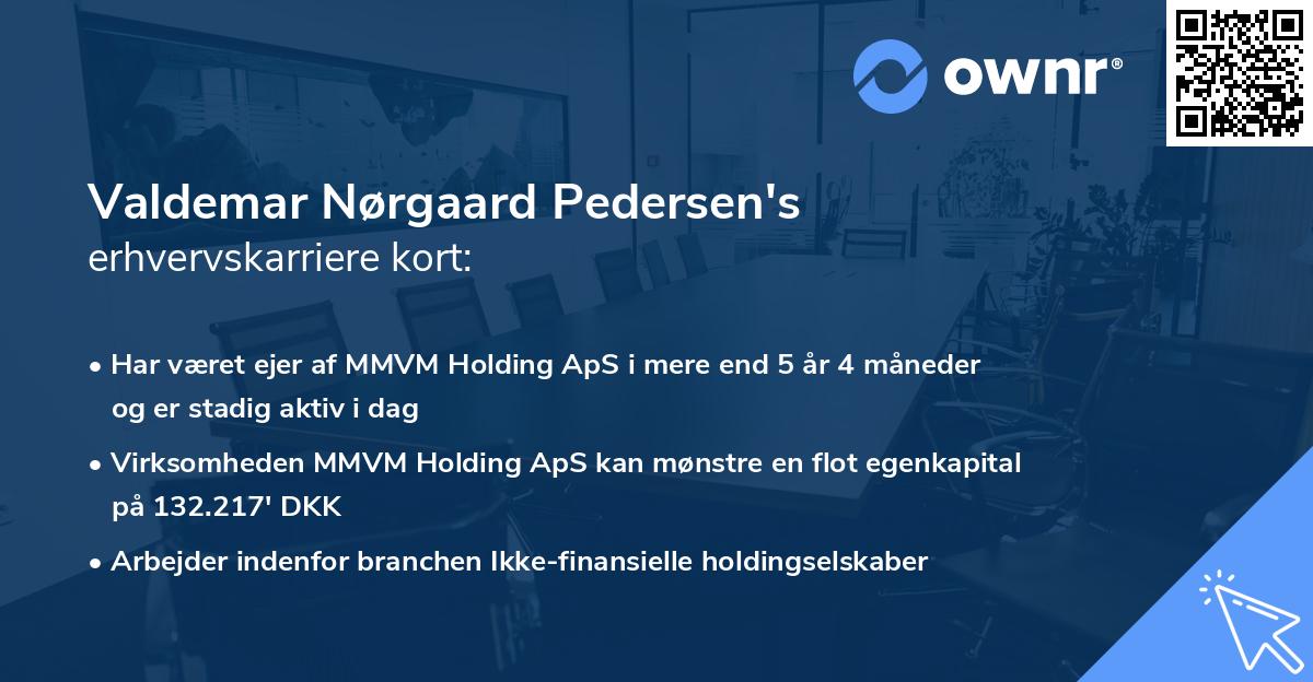 Valdemar Nørgaard Pedersen's erhvervskarriere kort