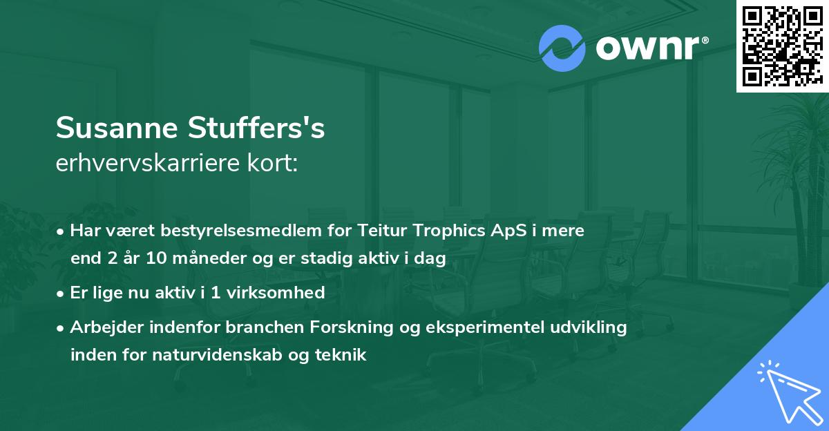 Susanne Stuffers's erhvervskarriere kort
