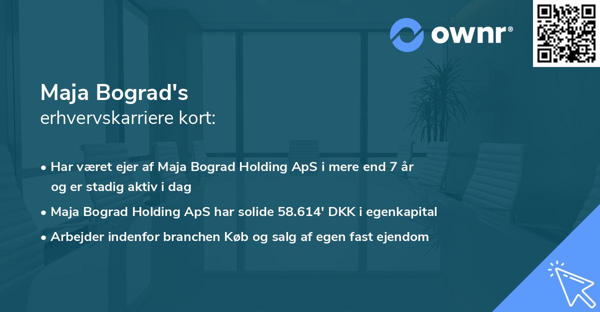 Maja Bograd's erhvervskarriere kort