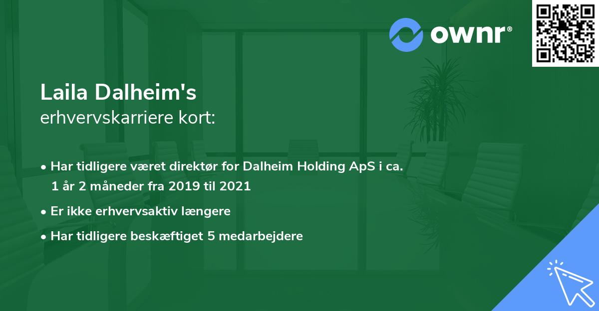 Laila Dalheim's erhvervskarriere kort