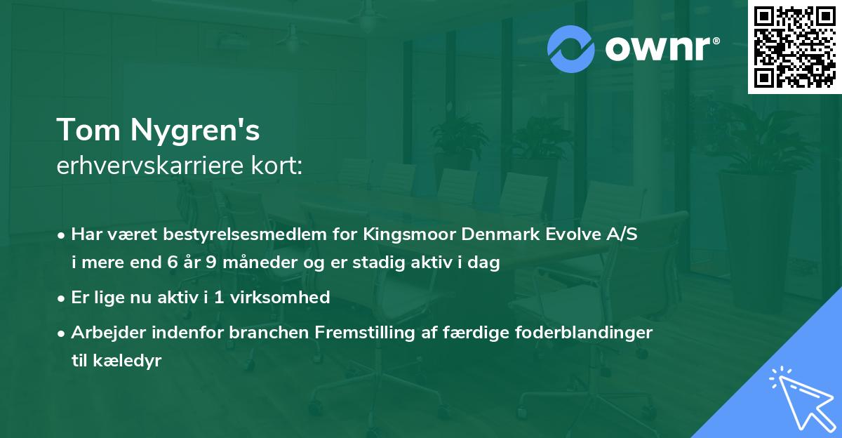 Tom Nygren's erhvervskarriere kort