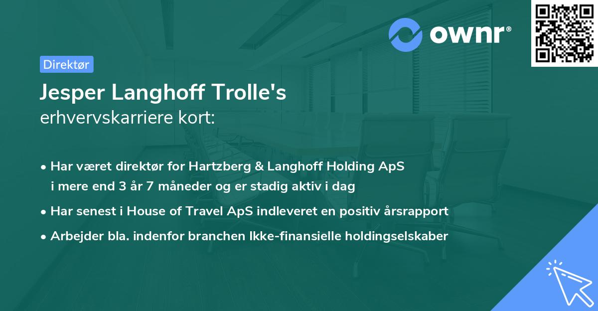 Jesper Langhoff Trolle's erhvervskarriere kort