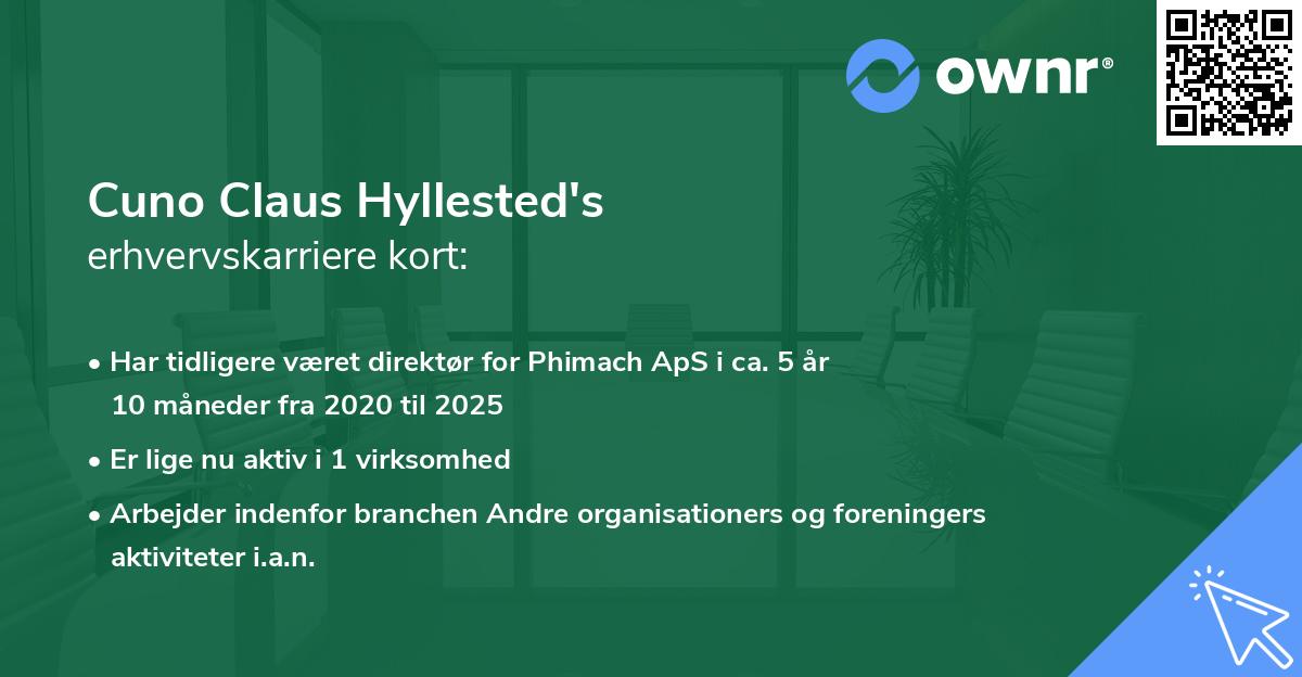 Cuno Claus Hyllested's erhvervskarriere kort