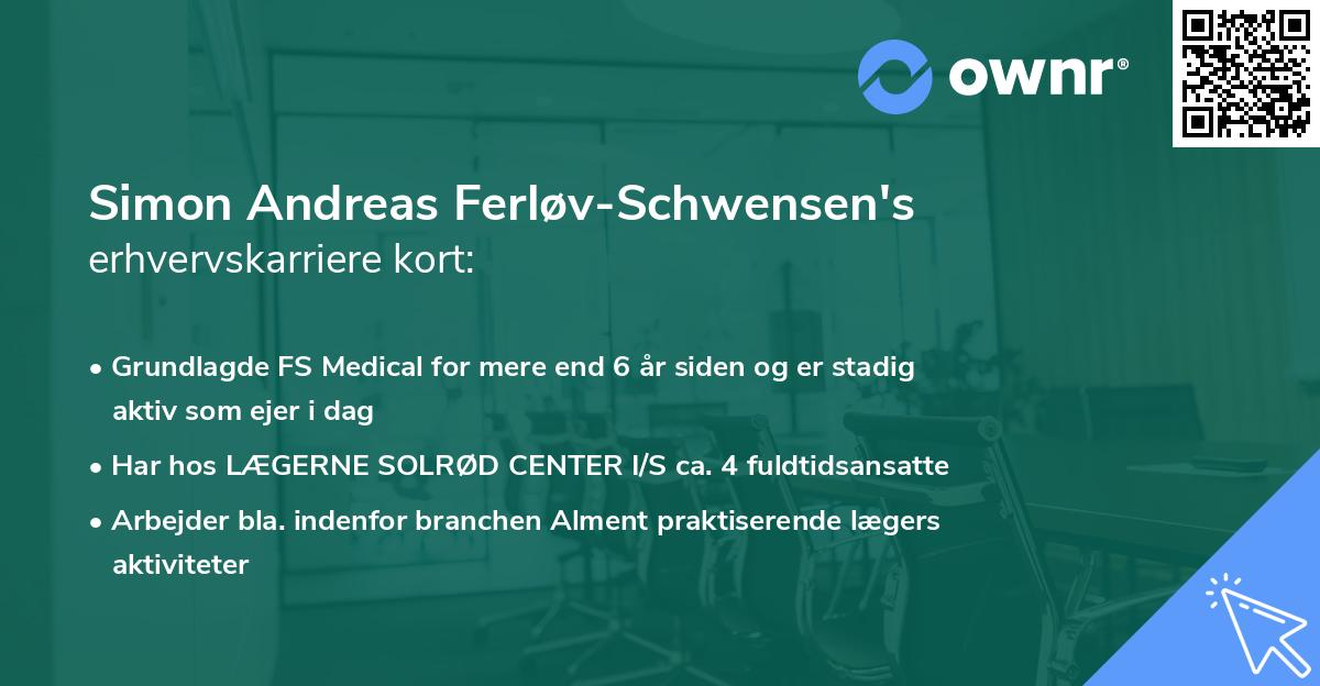 Simon Andreas Ferløv-Schwensen's erhvervskarriere kort