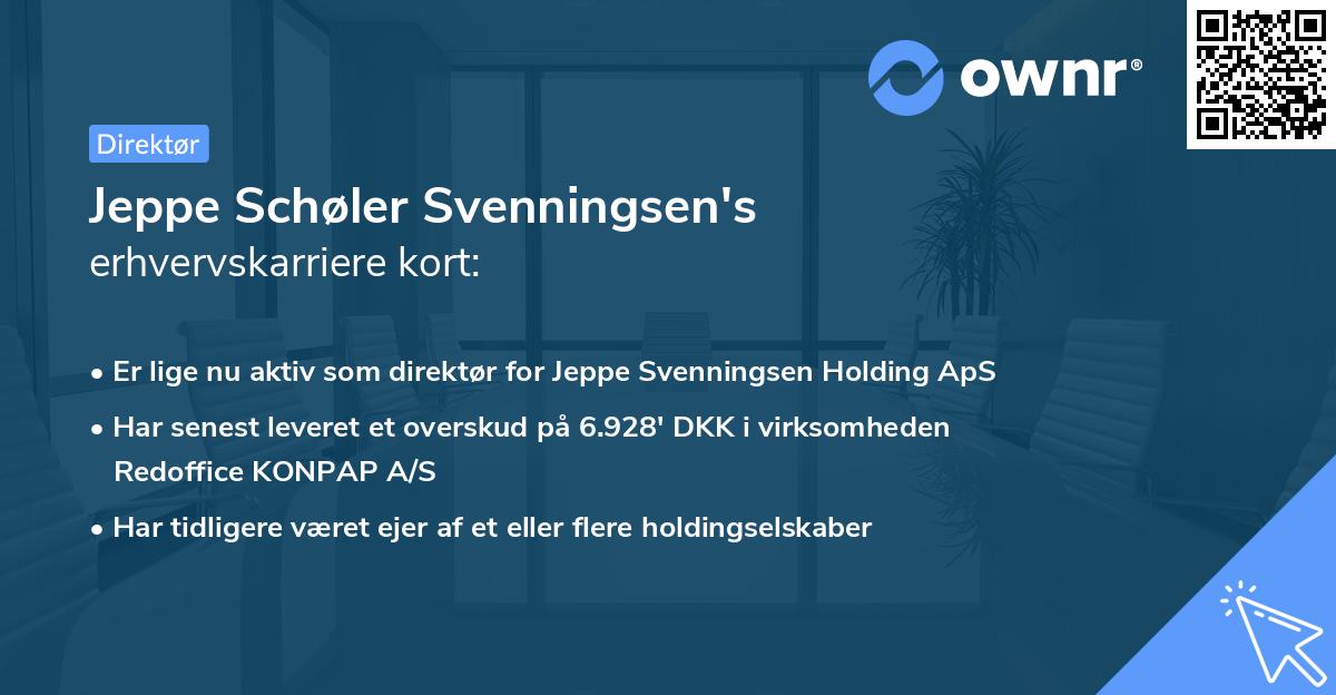 Jeppe Schøler Svenningsen's erhvervskarriere kort