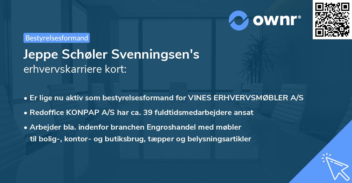 Jeppe Schøler Svenningsen's erhvervskarriere kort