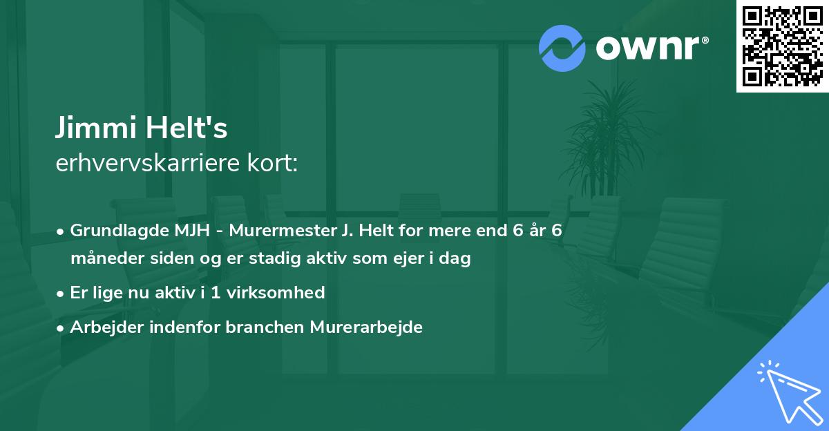 Jimmi Helt's erhvervskarriere kort