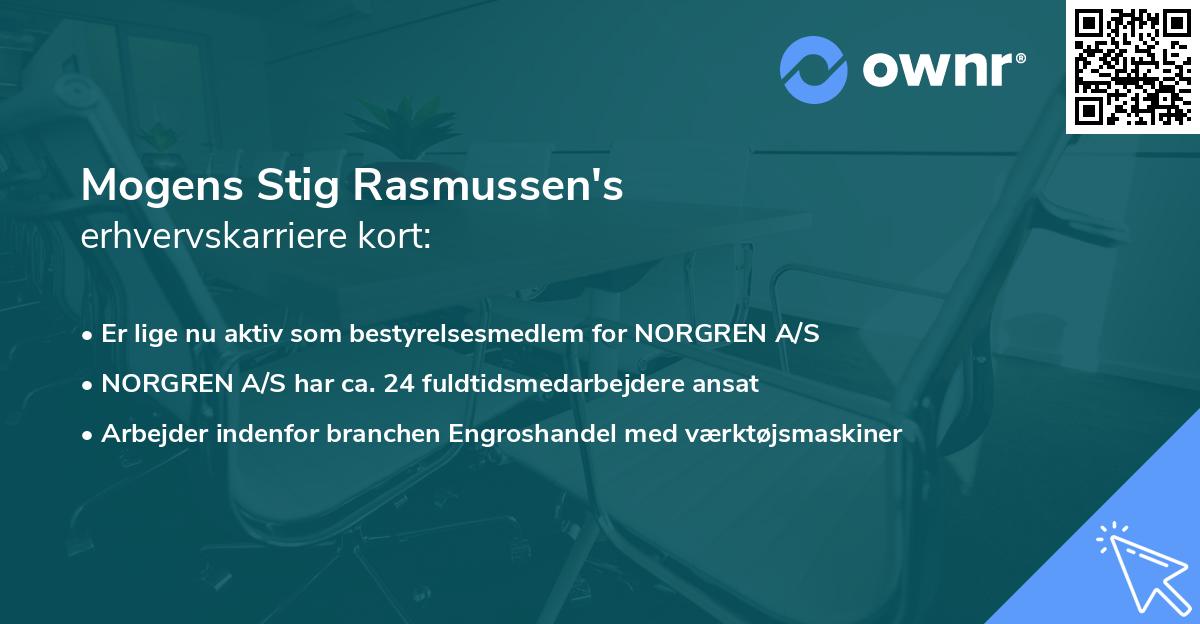 Mogens Stig Rasmussen's erhvervskarriere kort