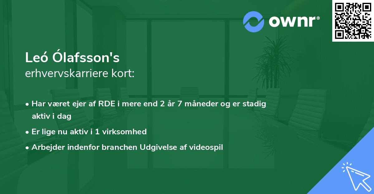 Leó Ólafsson's erhvervskarriere kort
