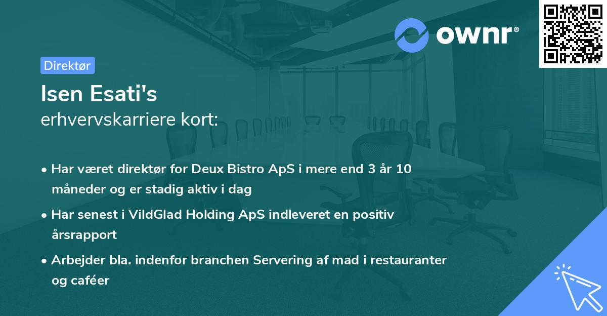 Isen Esati's erhvervskarriere kort