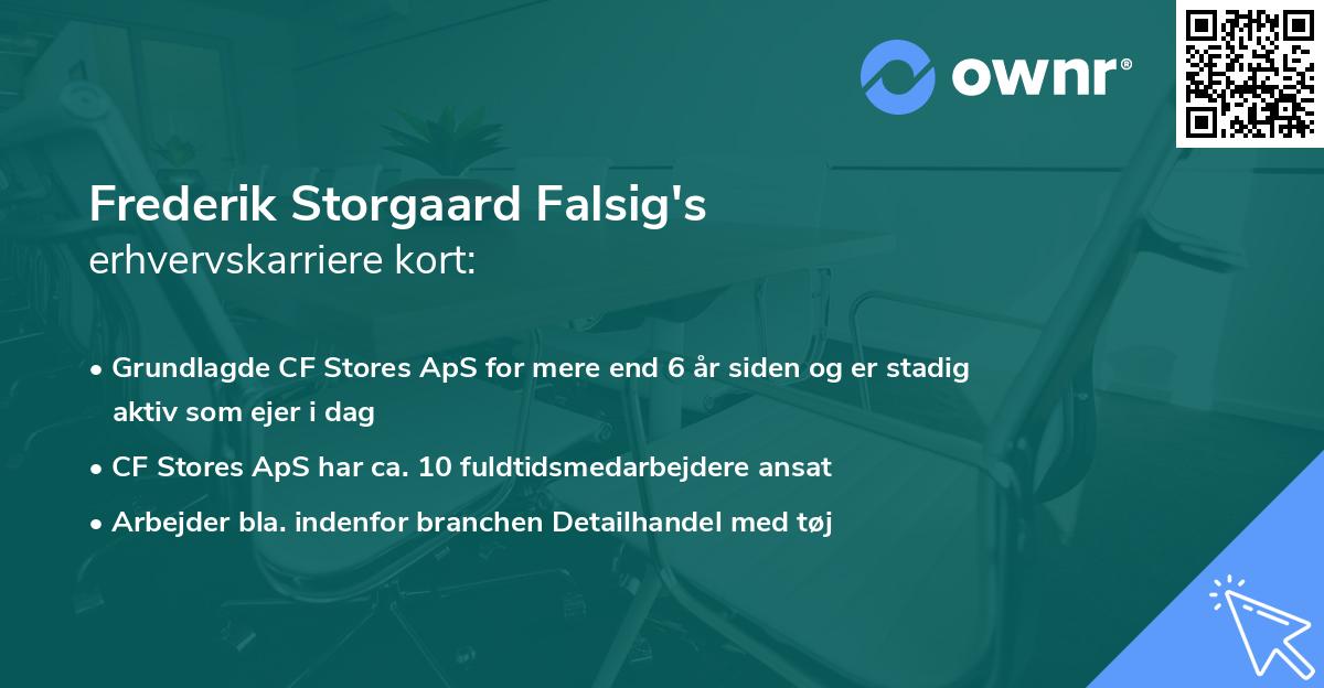 Frederik Storgaard Falsig's erhvervskarriere kort