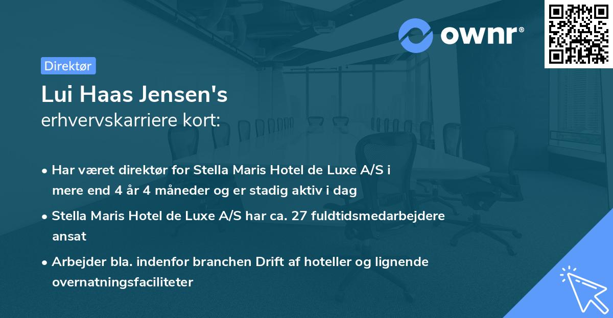 Lui Haas Jensen's erhvervskarriere kort